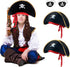 M&G House Halloween Pirate Hats, Caribbean Black Pirate Cap, Funny Party Hat for Adults and Kids