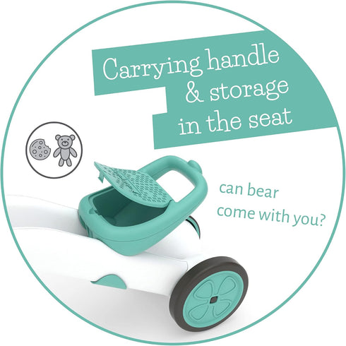 Chillafish Bunzi 2-in-1 Gradual Balance Bike and Tricycle, Large Mint Ride on Toy for 1-3 Years Old