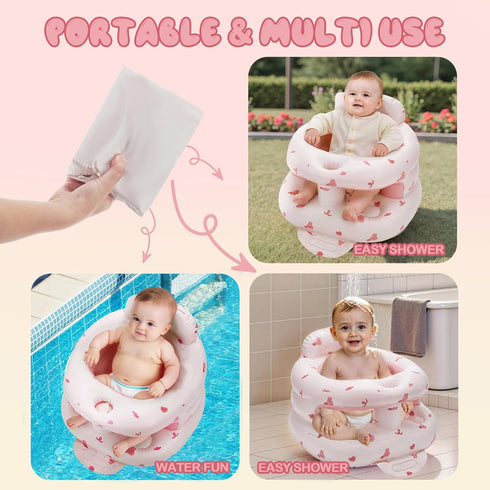 3-36 Inflatable Baby Seat for Babies Months,Baby Floor Chair with Built in Air Pump,Infant Back Support Seat