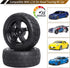 12mm Hex Wheel Rims & Rubber Tires with Foam Inserts for RC 1/10 On-Road Touring Car, Set of 4