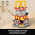 City Street View Burger Shop Building Set, MOC Creative Model DIY Toys, Unique Home Decor, Gift for Kids Age 8+