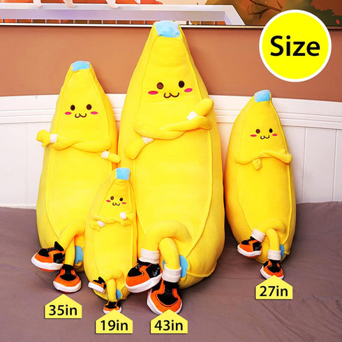 LVHUA Bananaplush Stuffed Animal Cute Fruit Plushie Hugging Pillow Long Plush Toys Sleeping Doll Gift for Birthday