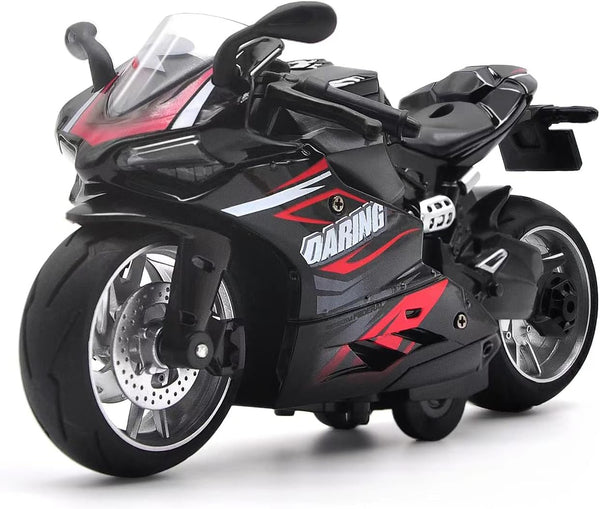 Toy Motorcycle, Pull Back Motorcycle Toy with Sounds and Lights, 1:12 Scale Model for Kids, Age 3+ Birthday Supplies