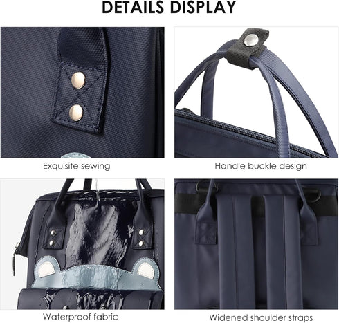 SONARIN Backpack,Travel Mommy Stylish Large Capacity Diaper Bag Nappy Changing Bag Bag with Changing Mat & Stroller