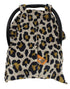 Dear Baby Gear Deluxe Car Seat Canopy in Gold Leopard Print, 40 x 30 Inches, Custom Print Lightweight Double Layer
