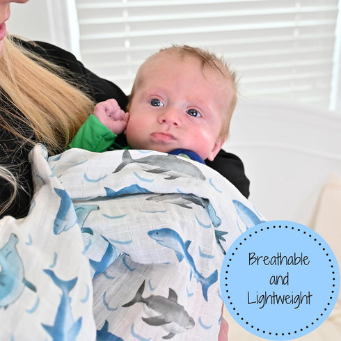 100% 47 47 Inches Cozy LollyBanks Baby Blanket for Boys, Cotton Muslin Swaddle Blankets, x Soft and Breathable