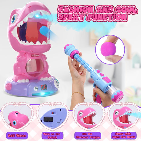 EagleStone Remote Control Dinosaur Shooting Toys | Electronic Moveable Game with Light & Sounds for Kids Age 6-8