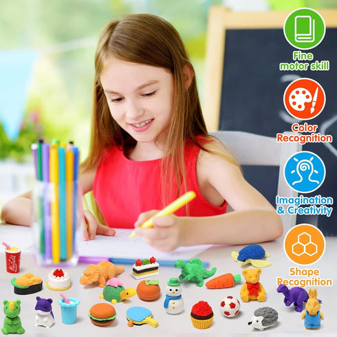 150 Pack Animal Erasers for Kids, Bulk Pull Apart Erasers, 3D Puzzle Erasers for Classroom Rewards