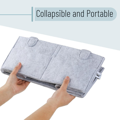 Large Grey Baby Diaper Caddy Organizer by Mr. Pen - Stylish & Functional