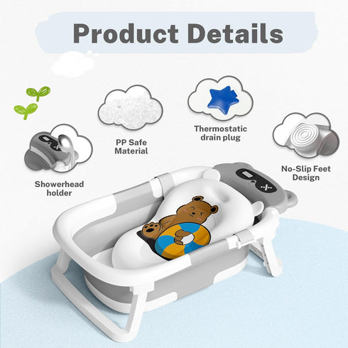 AVIDOR Baby Bathtub,Collapsible Bathtub for Newborn to Toddler,Durable Essential Infant Bath Tub,Portable Travel Baby
