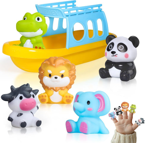 Oriate Bath Toys Set for 1+ Year Old, 5PCS Mold Free Silicone