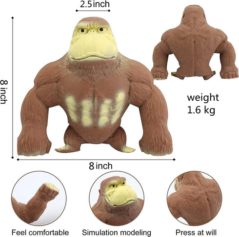 YJHWLF Stretchy Glue-Sand Filled Rubber Gorilla, Latex Gorilla Soft Decompression Doll Toy,Squishy Monkey Toy, Animal