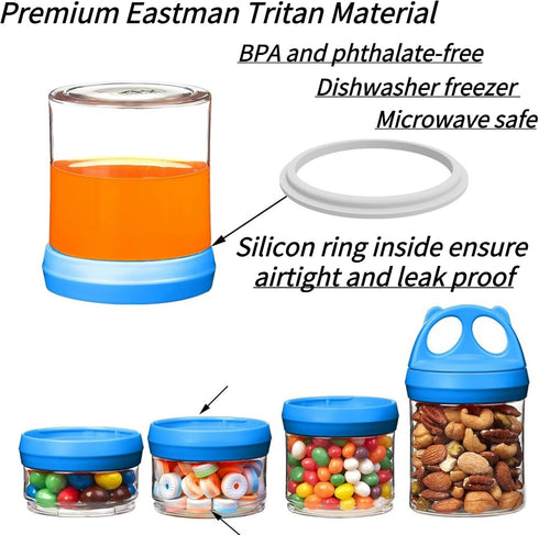 SELEWARE Portable Stackable Food Storage Containers for Snacks Formula Powder and Drinks Twist Lock System Airtight