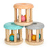 DUCKBOXX XX Montessori Infant Toys - Natural Wood Rolling Rattle Toy for Babies Ages 0m – 2yrs (3pcs Burlywood Base)
