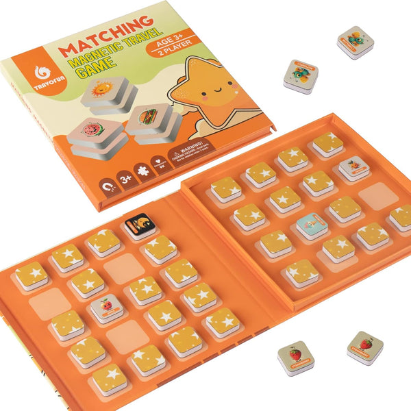 Magnetic Matching Memory Game for Kids Ages 3-8, Perfect Travel Toy for Toddlers, Fun Road Trip Activity