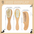 Set Personalized Baby Hair Brush & Comb with Soft Goat Bristles,Custom Laser Engraved Name,Newborn Grooming Kit