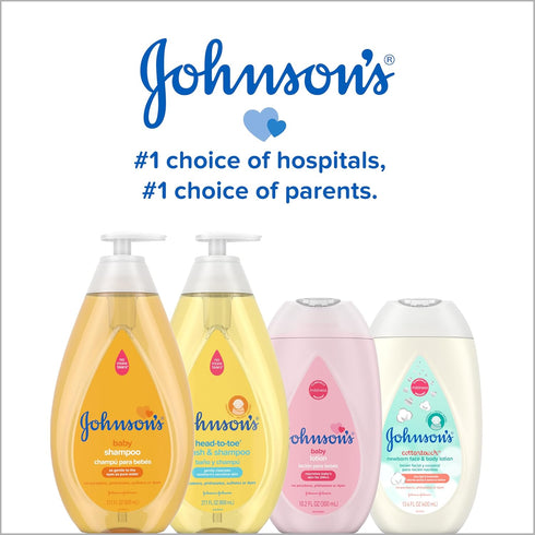 Johnson's Baby CottonTouch Newborn Lotion, 13.6 fl. oz - Hypoallergenic Moisturization with Real Cotton