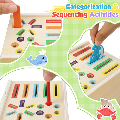 1 1-3 12-18 Montessori Wooden Toddler Toys for Year Old, Fine Motor Skills Toys for Year Old, Month Baby Educational