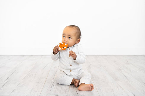 Pearhead Mushroom Silicone Baby Teether, BPA Free Teething Toy for Babies 0+ Months, Gentle Relief
