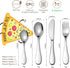 Kids Silverware Set, EIUBUIE18/10 Stainless Steel Metal Toddler Utensils, Safe Reusable Child Cutlery Flatware Includes Fork Knife Table Spoons for Eating(4 Piece, Mirror Polished) by EIUBUIE