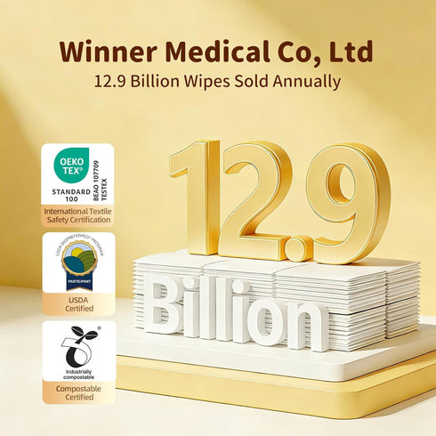 100% 33% Pack 3, 240 Winner Cotton Dry Wipes, USDA Certified Baby Wipes, Thicker & Ultra Soft, Hypoallergenic