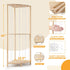 Bedroom(42 inchMedium) POIKSHARK Corner Stuffed Animal Storage & Organizer, Wooden Cute Animal Holder with Partitions