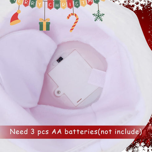 2 Janmercy Pcs Singing and Dancing Christmas Hat Electric Swing Moving Santa Cap Plush Red Musical Funny Xmas Toy Hat