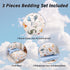 100% Set 3 Set Cotton inosaur Crib Bedding with Cute Animal Printed, Pieces Nursery Bed Decor for Baby Girls and Boys