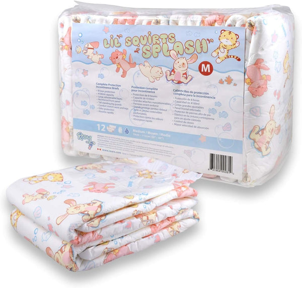 Rearz - Lil' Squirts Splash - Adult Printed Diapers (16 Pack) (Medium)