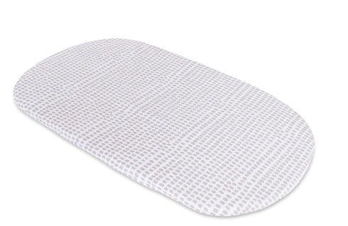 Ely's & Co. Patent Pending Waterproof Bassinet Sheet, 2 Pack Neutral Taupe Grey Splash & Stripes for Baby Girl and Boy
