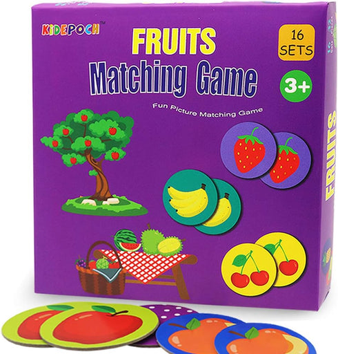 KiDEPOCH Memory Game with 16 Matching Pairs - Non Toxic Preschool Educational Game for Kids 3 Years and Up