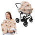 ZDCUSTOM Set 2, Cute Highland Cow Flower Car Seat Cover with U Shaped Pillowcase Cover of Carseat Protectors for Girl