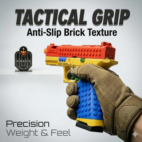 DITOON Dreamplay Shell Ejecting Toy Gun, DIY Automatic Pull Back Action Platebase Compatible with Legos Shooting Games