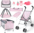 deAO Baby Doll Stroller Crib Bed Nursery Role Play Set Baby Doll