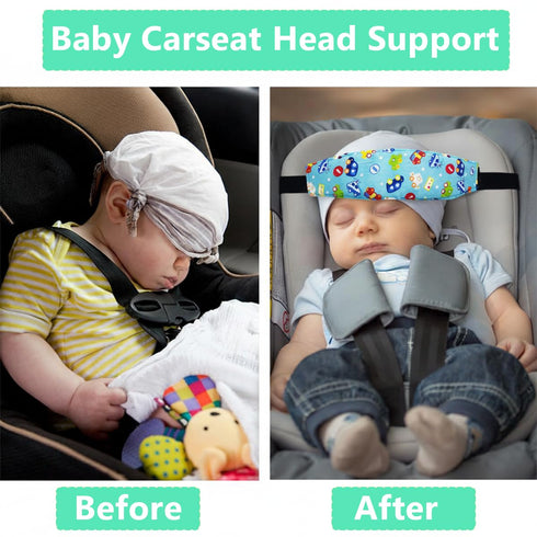 Naturahand 2PCS Baby Head Support Band for Stroller Car Seat, Head Holder Neck Relief Strap Headrest for Sleeping
