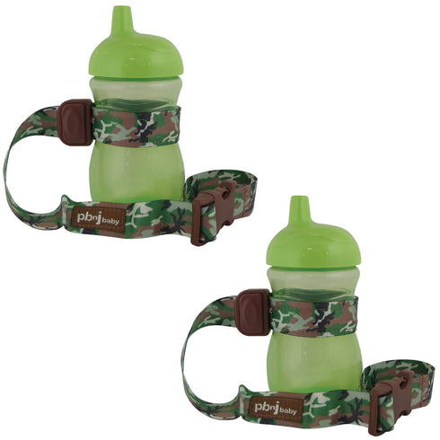 SippyPal Sippy Cup Holder Strap Leash Tether (Green Camo 2-Pack)