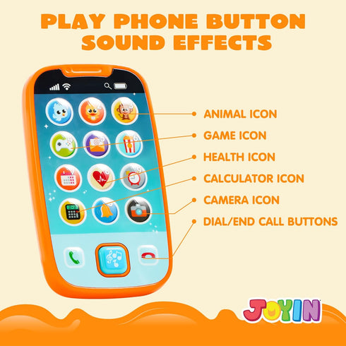 JOYIN Smartphone Toys for Baby, Remote Control Baby Phone with Music, Learning Toy for Infants and Kids