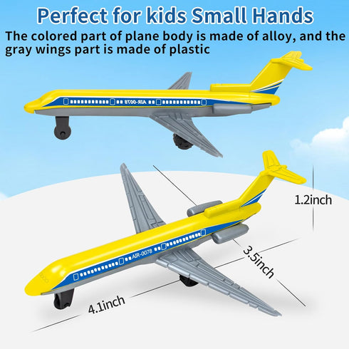 6 Pack, 3 4-7 8-12, Toy Airplane Diecast Airplane Toy for Boys Age Alloy Planes Model/Glider Planes/Airlines Plane Toys