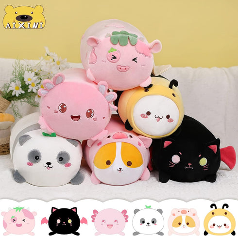 AIXINI 15.7” Cute Panda Plush Pillow, Bamboo Stuffed Animal, Soft Kawaii Toy Gifts for Kids