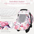 Winter Car Seat Cover Baby with Sunshade & Dual Zipper Windows - Minky Bubble Lined Windproof Soft Shell, Warm Newborn