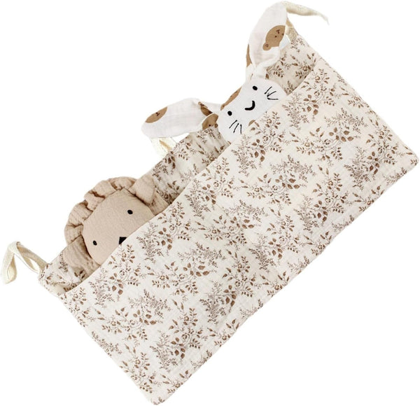 QEFVVOMM Cribs Storage Bag Baby Bedside Hanging Storage Bag for Drool Bibs Diaper