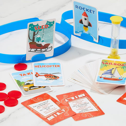 Sumind Headband Game - Fun Guessing Game Set with Headbands, Picture Cards, Scoring Coins, Sand Clock