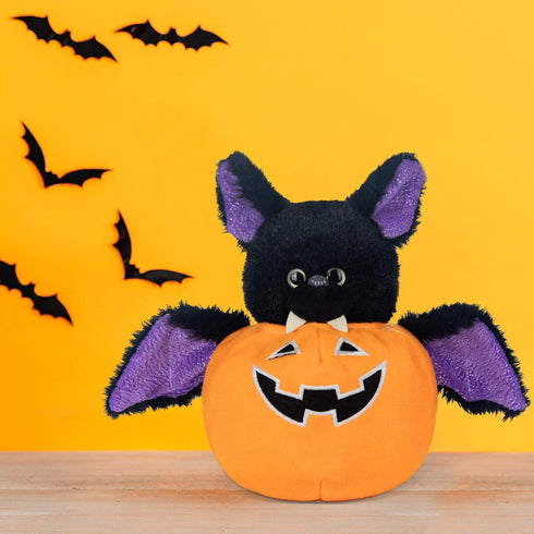 My OLi Plush Pumpkins Stuffed Bat Plush Toy, Removable Bat, Glow in The Dark, Gifts for Kids, Baby Toddler