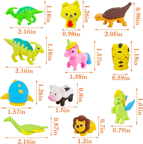 90Pcs Animal Desk Pets Erasers for Kids, Puzzle Erasers for Classroom Rewards, Party Favors