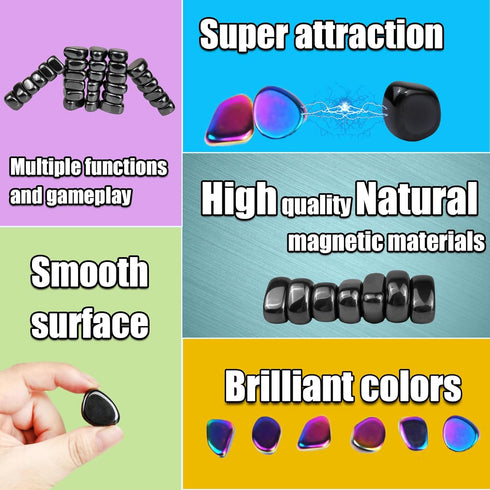 30 Pcs Large fridge magnets, hematite magnet fidget kit, irregular refrigerator magnets for kitchen, DIY Educational