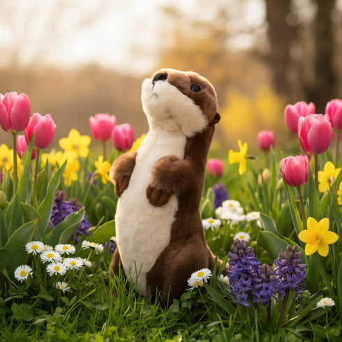 10 inches The Petting Zoo River Otter Stuffed Animal Standing, Gifts for Kids, Wild Onez Zoo Animals, River Otter Plush