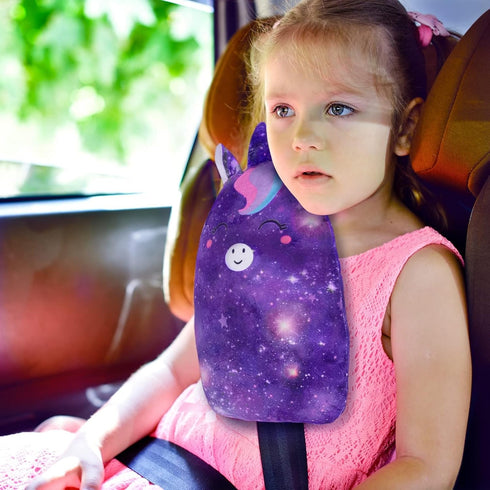 FIODAY Car Seat Belt Covers for Kids Unicorn Seat Belt Pillow Soft Seat Belt Cushion Adjust Seat Strap Pillow Head Neck