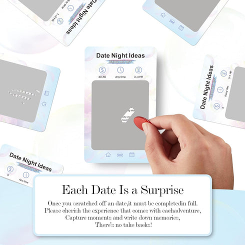 40 Date Night Ideas for Couples - Adventurous Scratch-Off Cards for Fun Couple Gifts, Wedding Anniversary Ideas
