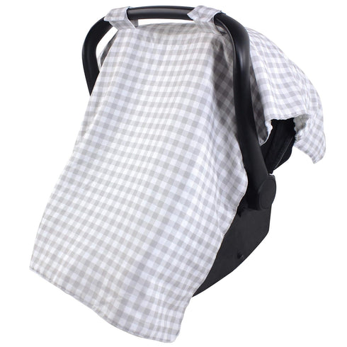 Hudson Baby Unisex Baby Reversible Car Seat and Stroller Canopy, Gray Gingham,