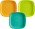 Re-Play Toddler Plates - 22 Oz. Deep-Walled Flat Kids Plates, Dishwasher & Microwave Safe, Set of 3 - Aqua Asst.